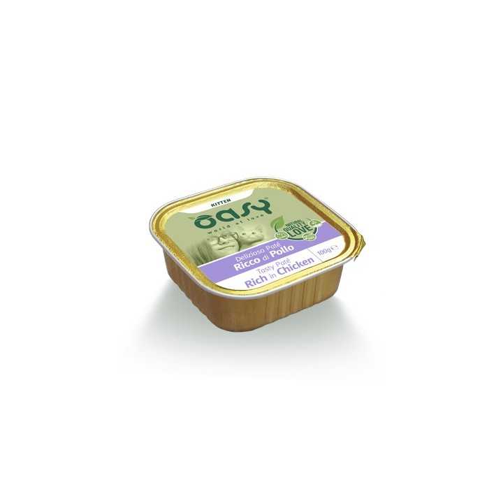 Oasy Cat Kitten Delizioso Pate' Ricco Di Pollo 100 Gr.