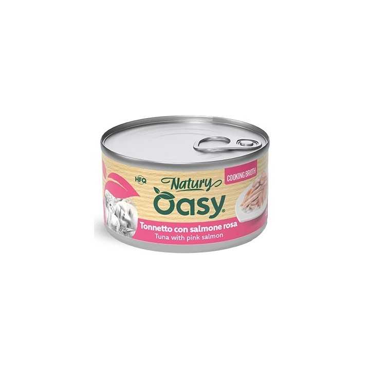 Oasy Cat Natury Cooking Broth - Tonnetto Con Salmone Rosa 85 Gr.