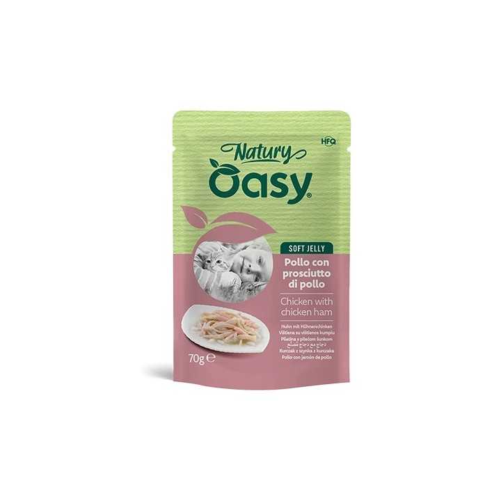 Oasy Cat Natury Soft Jelly Busta - Pollo Con Prosciutto Di Pollo 70 Gr.