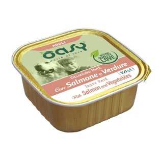 Oasy Dog Adult Delizioso Pate' Ricco Di Salmone & Verdure 150 Gr.