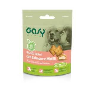 Oasy Dog Biscotti Ripieni Con Salmone & Mirtilli 80 Gr.