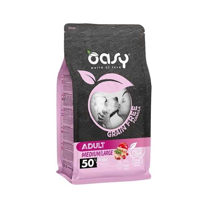 Oasy Dog Grain Free Adult Medium/Large Maiale 2,5 Kg.