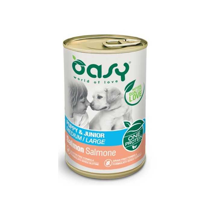 Oasy Dog Puppy & Junior All Breeds Pate' Salmone 400 Gr.