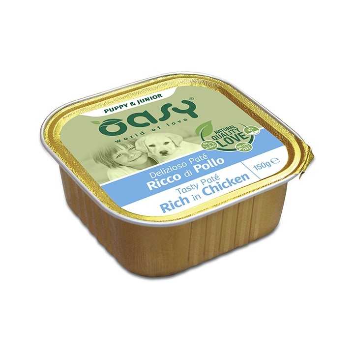 Oasy Dog Puppy & Junior Delizioso Pate' Ricco Di Pollo 150 Gr.