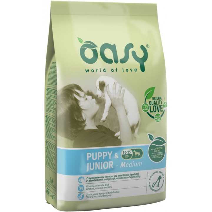 Oasy Dog Puppy & Junior Medium Pollo 12 Kg.