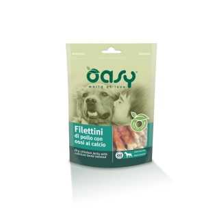 Oasy Dog Snack Filettini Di Pollo Con Ossi Al Calcio 100 Gr.