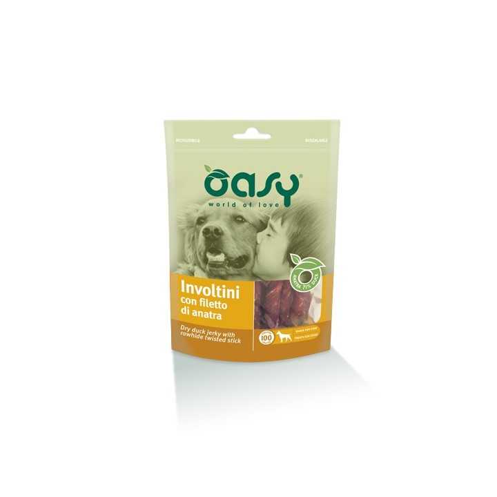 Oasy Dog Snack Involtini Con Filetti Di Anatra 100 Gr.