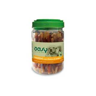 Oasy Dog Snack Involtini Con Filetti Di Anatra 350 Gr.