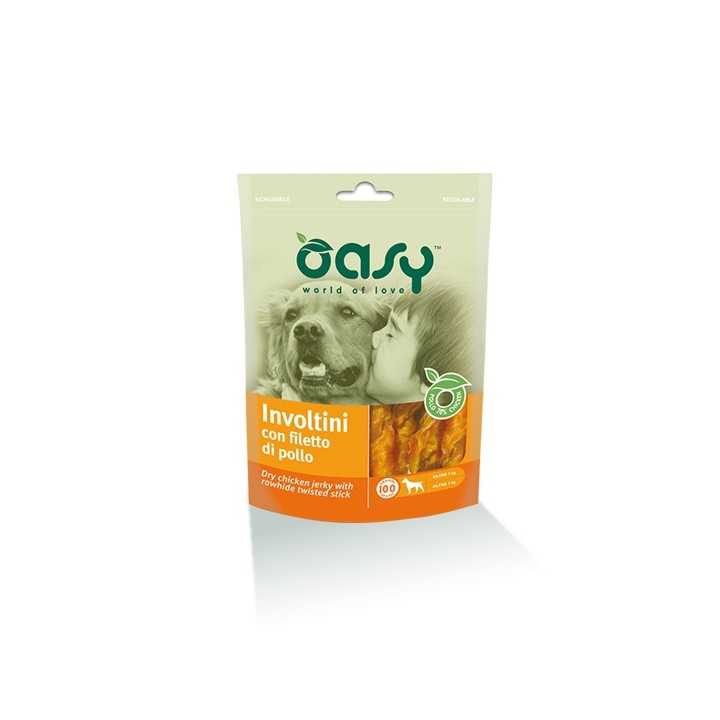Oasy Dog Snack Involtini Con Filetti Di Pollo 100 Gr.
