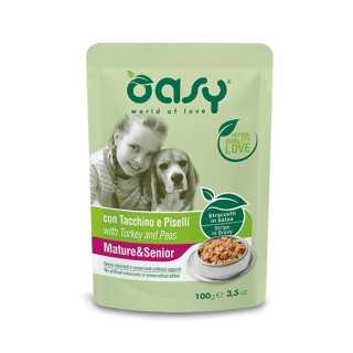 Oasy Dog Straccetti In Salsa Mature & Senior Tacchino & Piselli 100 Gr.