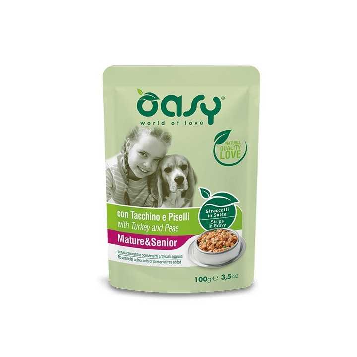 Oasy Dog Straccetti In Salsa Mature & Senior Tacchino & Piselli 100 Gr.