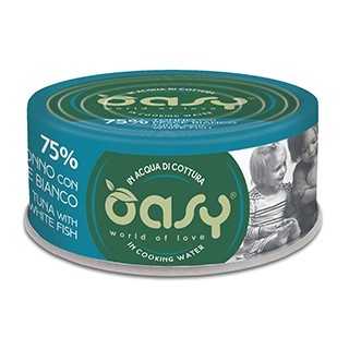 Oasy More Love Acqua Di Cottura Tonno Con Pesce Bianco 70 Gr.