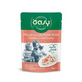 Oasy More Love Brodo Di Cottura Pollo & Salmone Rosa 70 Gr.
