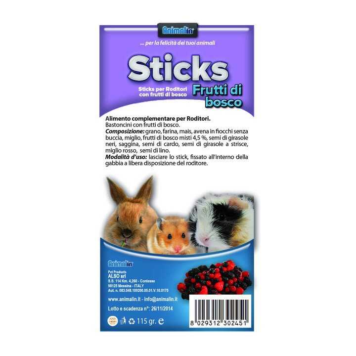 Animal In Sticks Roditori Frutti Di Bosco 2 Pz. / 115 Gr.