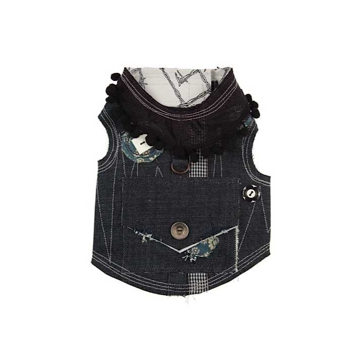 Pettorina Gilet Margo Denim Tg.10 (43-47 Cm.)