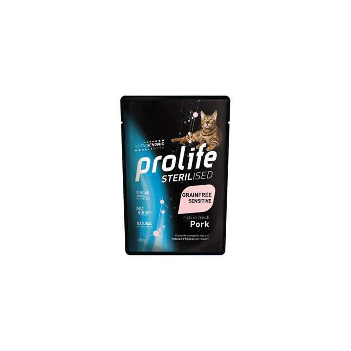 Prolife Cat Sterilised Grain Free Sensitive Maiale 85 Gr.
