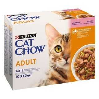 Purina Cat Chow Adult Salmone & Fagiolini Multipack (10 X 85 Gr.)