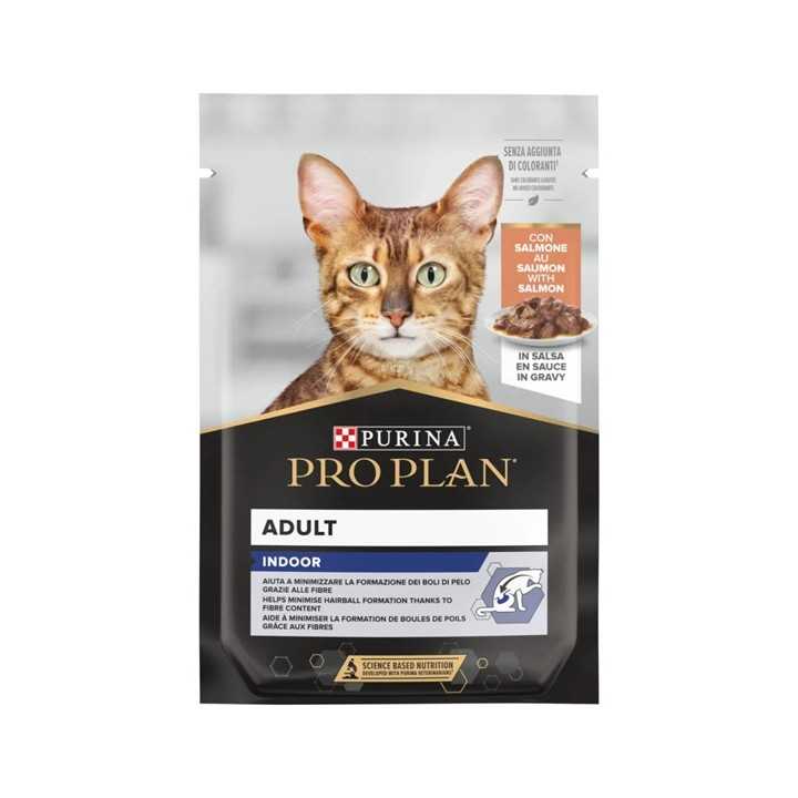 Purina Pro Plan Cat Indoor Salmone In Salsa 85 Gr.