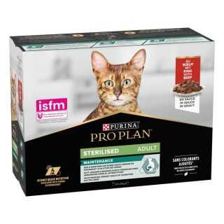 Purina Pro Plan Cat Sterilised Manzo In Salsa (10 X 85 Gr.)