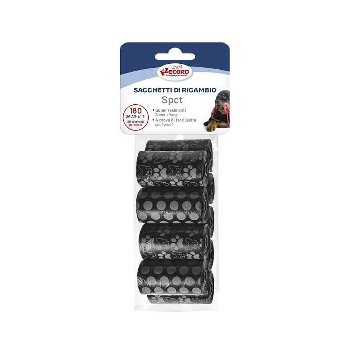 Record Sacchetti Igienici Black Spot Neri 9 Rotoli