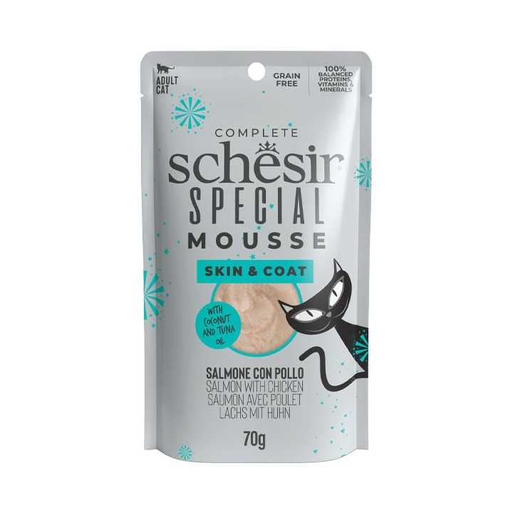 Schesir Cat Special Skin & Coat Mousse Salmone & Pollo 70 Gr.