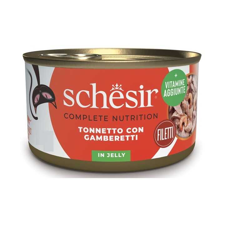 Schesir Complete Nutrition Jelly Tonnetto Con Gamberetti 140 Gr.