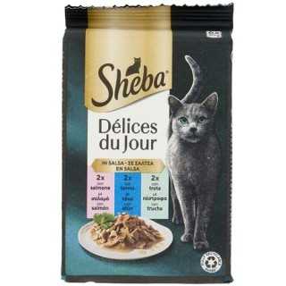 Sheba Dèlices Du Jour Salmone, Tonno & Trota In Salsa 6 X 50 Gr.
