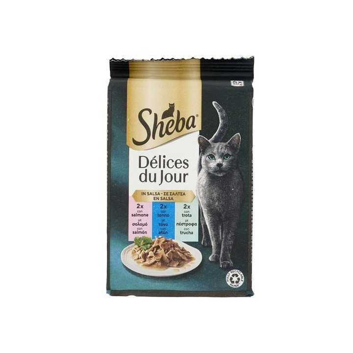 Sheba Dèlices Du Jour Salmone, Tonno & Trota In Salsa 6 X 50 Gr.