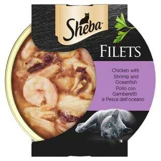 Sheba Filets Pollo, Gamberetti & Pesce Dell'Oceano 60 Gr.