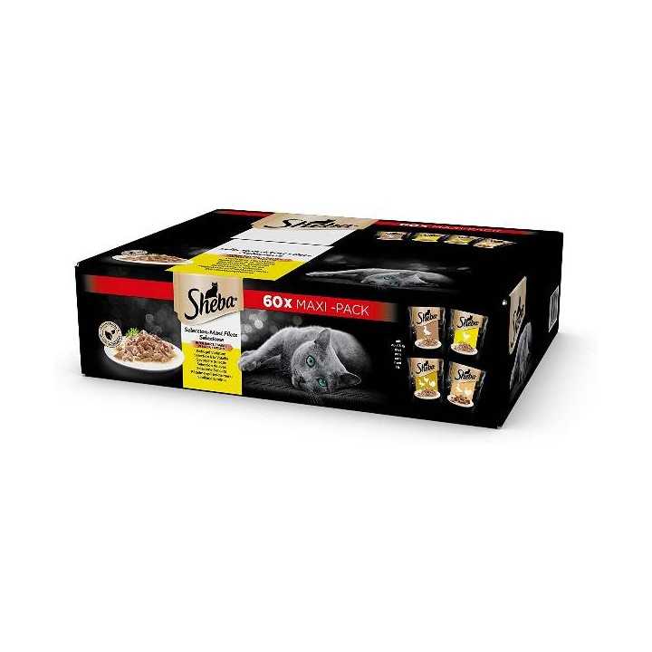Sheba Selezione Delicata In Salsa Mini Filetti Carne Maxi Pack 60 X 85 Gr.