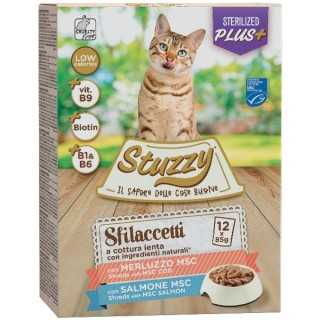 Stuzzy Cat Plus+ Sterilized Multipack (Merluzzo & Salmone) 12 X 85 Gr.
