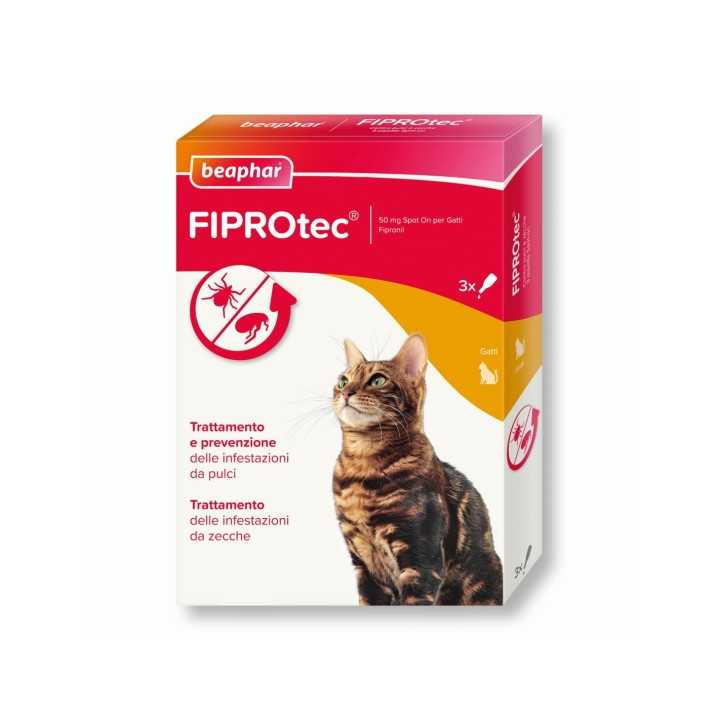 Beaphar Fiprotec Spot-On Per Gatti 3 Pipette Da 0,50 Ml.