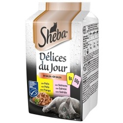 Sheba Dèlices Du Jour Pollo & Salmone In Salsa 6 X 50 Gr.