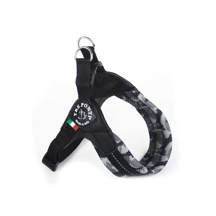 Treponti Pettorina Easy Fit Camouflage Mesh Tg.2 (4-5 Kg.) Grigio