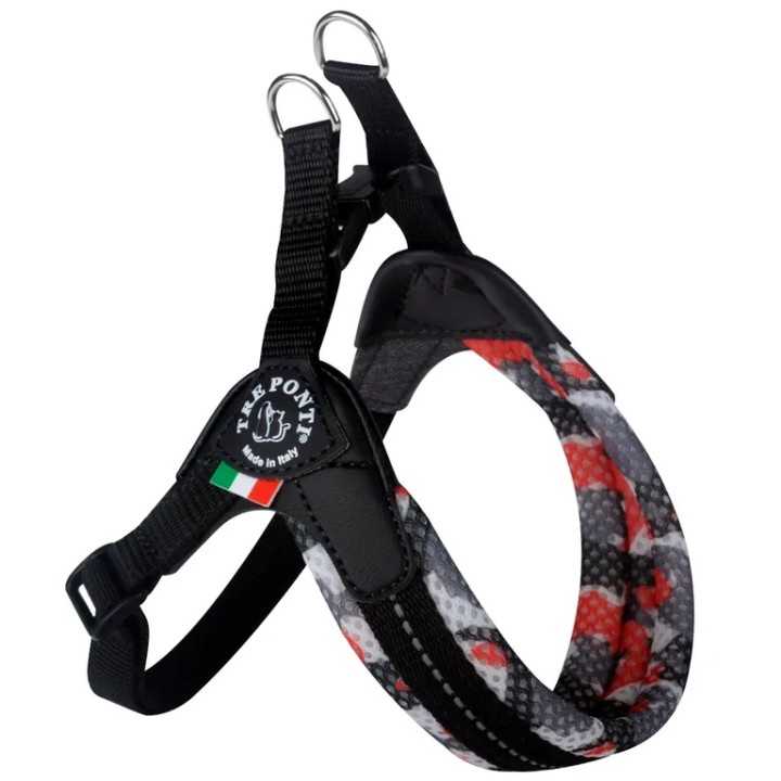 Treponti Pettorina Easy Fit Camouflage Mesh Tg.2 (4-5 Kg.) Rossa