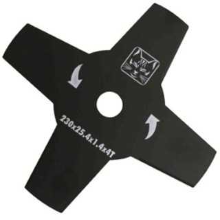 Disco Decespugliatore Per Erba (Lama Dritta 23 Cm 4 Denti) in Acciaio al Carbonio - Green Cat