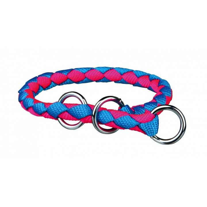 Trixie Cavo Collare Semistrangolo Tg. L (47-55 Cm. / Diam. 18 Mm.) Blu/Rosa Fluo