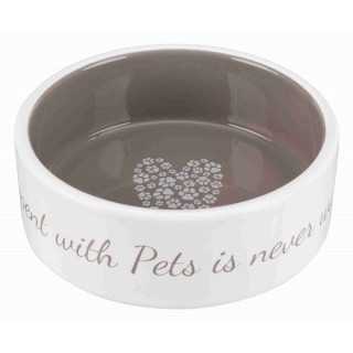 Trixie Ciotola In Ceramica "Pet'S Home" 0,8 Lt. / Diam. 16 Cm. Grigio Tortora