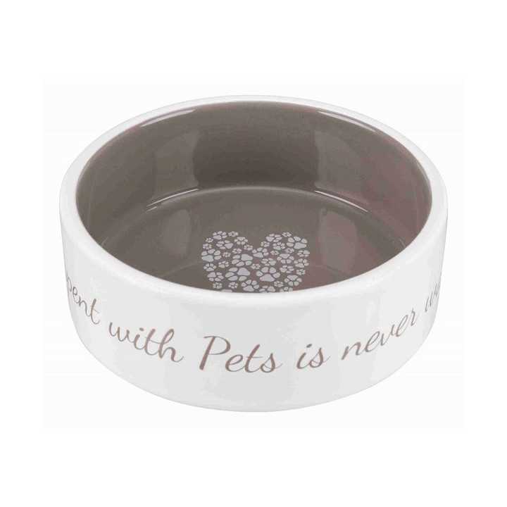 Trixie Ciotola In Ceramica "Pet'S Home" 0,8 Lt. / Diam. 16 Cm. Grigio Tortora