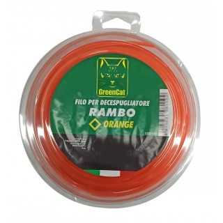 Filo Nylon per Decespugliatore (Sezione Quadro 3 mm Rotolo da 15 Mt) Rambo - Green Cat