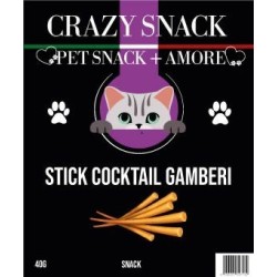 Crazy Snack Cat Stick Cocktail Di Gamberi 40 Gr. (Pet Snack + Amore)