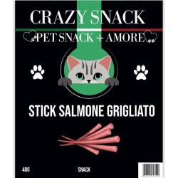 Crazy Snack Cat Stick Salmone Grigliato 40 Gr. (Pet Snack + Amore)