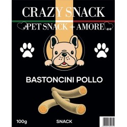 Crazy Snack Dog Bastoncini Pollo 100 Gr. (Pet Snack + Amore)