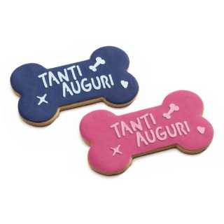 Biscotto Grande A Forma Di Osso "Tanti Auguri"