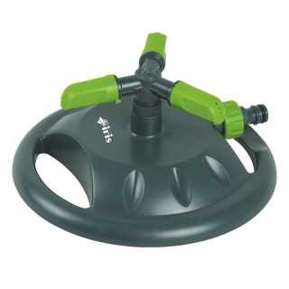 Irrigatore Rotante a 3 Braccia Su Base per Irrigazione a Pioggia per Prato (Ugelli Regolabili - Copertura Circolare) Tris - Iris