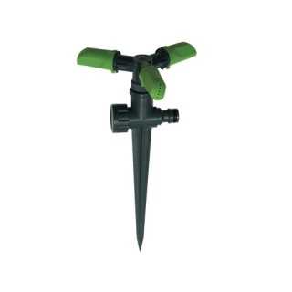 Irrigatore Rotante 3 Braccia Su Puntale per Irrigazione a Pioggia per Prato (Ugelli Regolabili Copertura Circolare) Tris - Iris