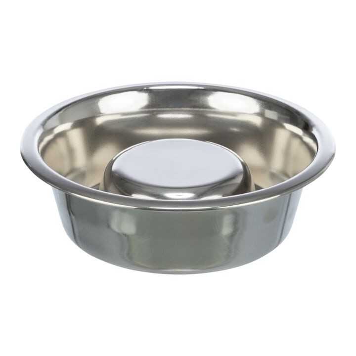 Trixie Slow Feeding Ciotola In Acciaio 1,5 Lt. / Diam. 24 Cm.