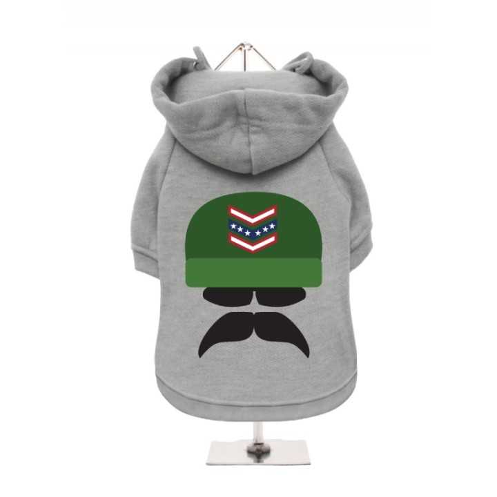 Urban Pup Felpa "Sergeant Badass" Tg. L (30-35 Cm.) Grigia