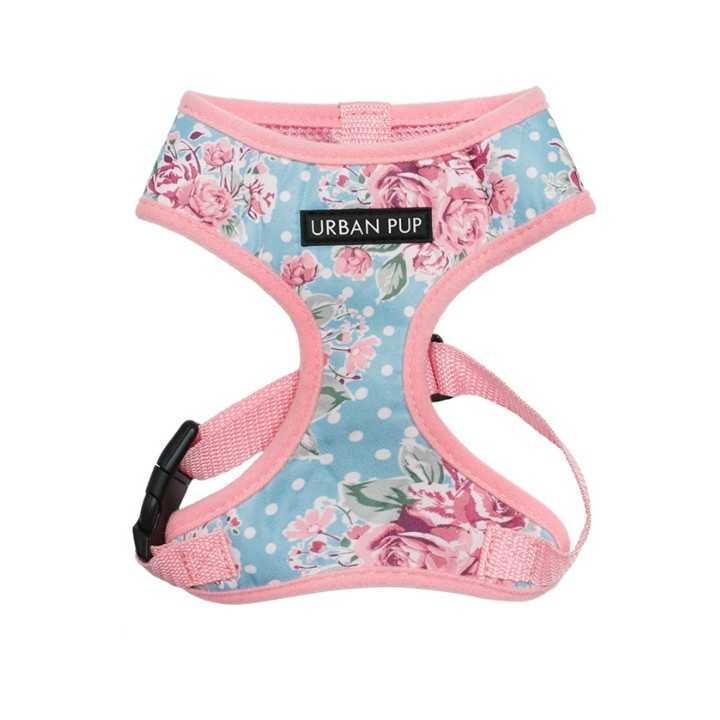 Urban Pup Pettorina In Tessuto Floreale Rosa Vintage Tg. Xl (53-60 Cm.)