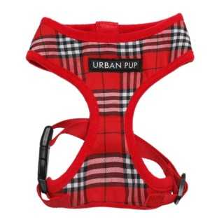 Urban Pup Pettorina In Tessuto Scozzese Tartan Rosso Tg. Xl (53-60 Cm.)